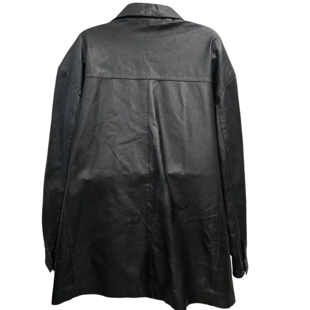 Collezione Leather Coat Mens Sz 4XLT Black - Picture 4 of 13